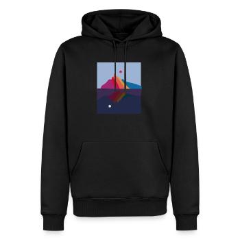 Day and Night Mountain Landscape Mountain Sunrise - Men’s Premium Organic Hoodie - black - Front - Nico (187cm)