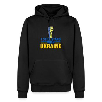 i still stand with ukraine - Men’s Premium Organic Hoodie - black - Front - Nico (187cm)