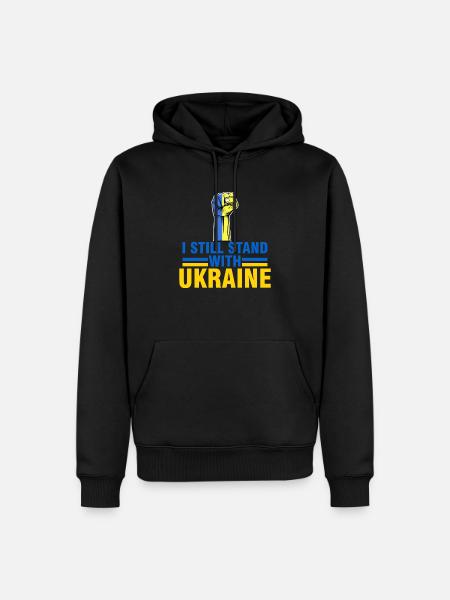i still stand with ukraine - Men’s Premium Organic Hoodie - black