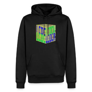 Lebe Dein Leben - Würfel - Männer Premium Bio Hoodie - Schwarz - Vorne - Nico (187cm)