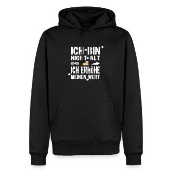 Ich bin nicht alt - Männer Premium Bio Hoodie - Schwarz - Vorne - Nico (187cm)