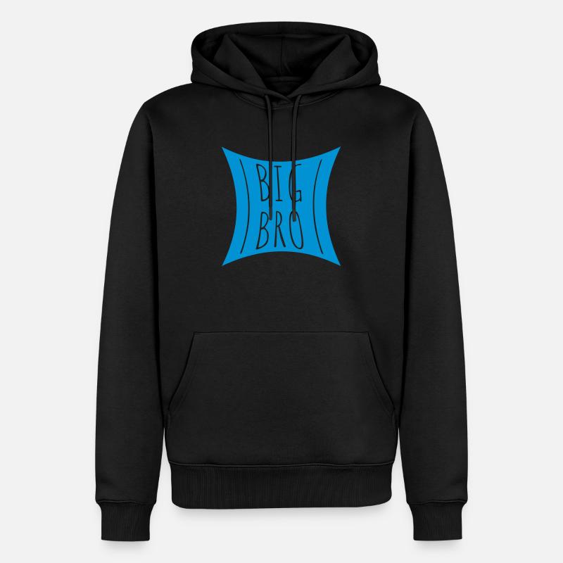 Text Logo Big Bro - Männer Premium Bio Hoodie - Schwarz