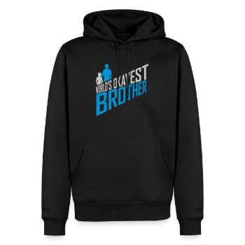 Mondes ok famille Brother - Sweat à capuche Premium bio Homme - noir - Devant - Nico (187cm)