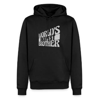 Mondes ok famille Brother - Sweat à capuche Premium bio Homme - noir - Devant - Nico (187cm)