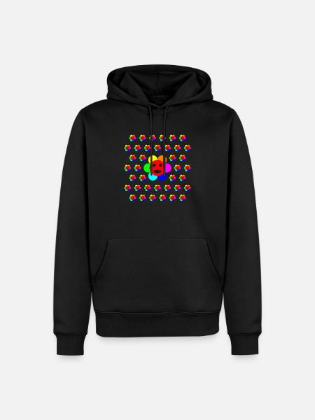 Psycho-Flower - Optical Art - Men’s Premium Organic Hoodie - black