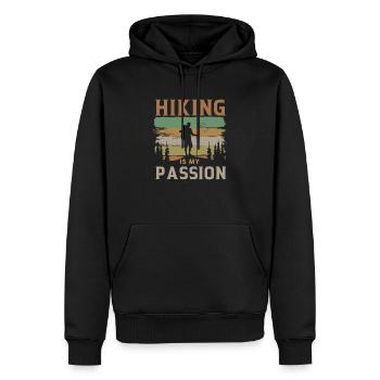 Wandern ist meine Leidenschaft Geschenkidee Wandern - Männer Premium Bio Hoodie - Schwarz - Vorne - Nico (187cm)