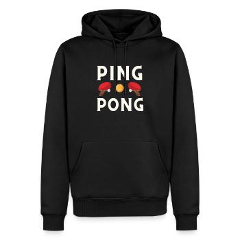 PING PONG - TENNIS DE TABLE - Sweat à capuche Premium bio Homme - noir - Devant - Nico (187cm)