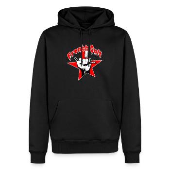 French cult étoile Bad Boy - Sweat à capuche Premium bio Homme - noir - Devant - Nico (187cm)