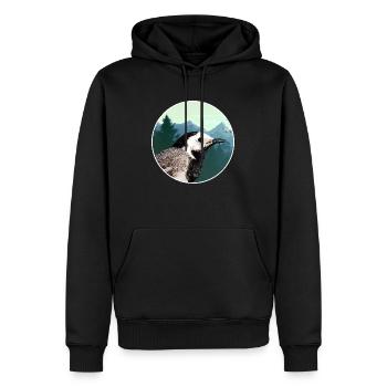 Bachstelze Profil Wald Emblem - Männer Premium Bio Hoodie - Schwarz - Vorne - Nico (187cm)