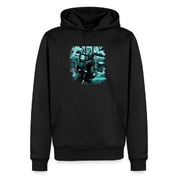 Motorrad GS black türkis - Männer Premium Bio Hoodie - Schwarz - Vorne - Nico (187cm)
