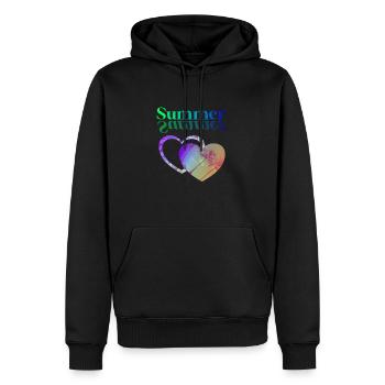 Summer Heart Green Blue - Männer Premium Bio Hoodie - Schwarz - Vorne - Nico (187cm)