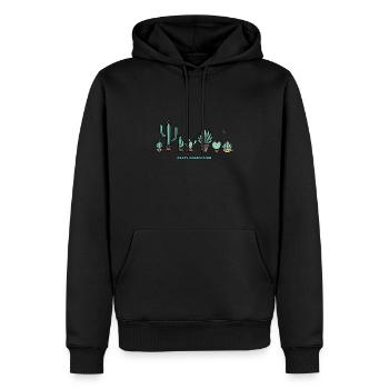 Collection Cactus. - Sweat à capuche Premium bio Homme - noir - Devant - Nico (187cm)