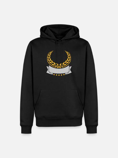 Banner Laurel Wreath Stars Empty - Men’s Premium Organic Hoodie - black