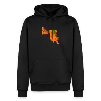 BONNE NUIT - Sweat à capuche Premium bio Homme - noir - Devant - Nico (187cm)