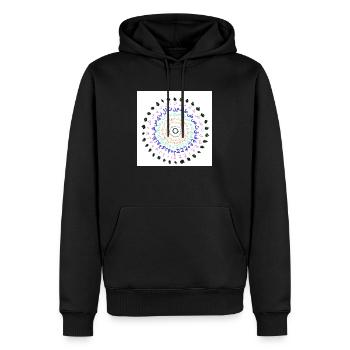 Lettres arabes - Sweat à capuche Premium bio Homme - noir - Devant - Nico (187cm)