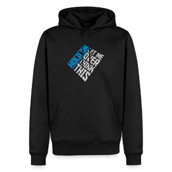 Permettez-moi d’exagérer - Sweat à capuche Premium bio Homme - noir - Devant - Nico (187cm)