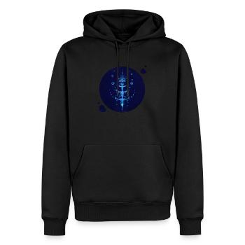Mystique Collection ~ midnight blue ~ n°9 - Men’s Premium Organic Hoodie - black - Front - Nico (187cm)