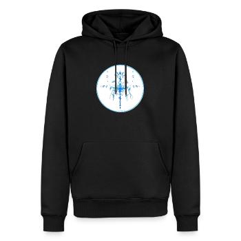 Mystique Collection ~ light blue ~ n°4 - Men’s Premium Organic Hoodie - black - Front - Nico (187cm)