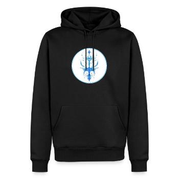 Mystique Collection ~ light blue ~ n°3 - Men’s Premium Organic Hoodie - black - Front - Nico (187cm)