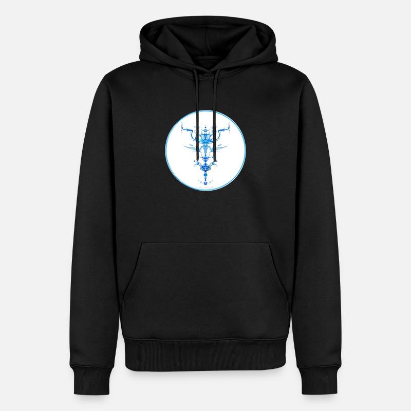 Mystique Collection ~ hellblau ~ n°2 - Männer Premium Bio Hoodie - Schwarz