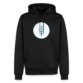 Mystique Collection ~ light blue ~ n°9 - Men’s Premium Organic Hoodie - black - Front - Nico (187cm)