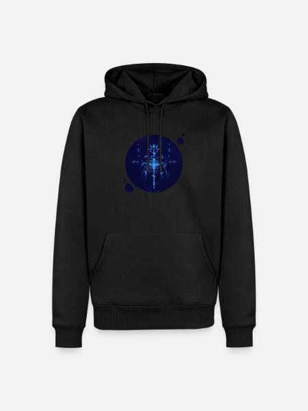 Mystique Collection ~ Mitternachtsblau ~ n°4 - Männer Premium Bio Hoodie - Schwarz