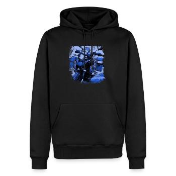 Motorrad GS black blau - Männer Premium Bio Hoodie - Schwarz - Vorne - Nico (187cm)