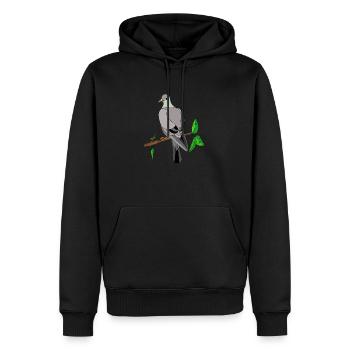 Vogel - Männer Premium Bio Hoodie - Schwarz - Vorne - Nico (187cm)