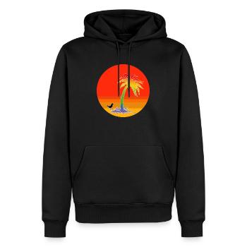 Arc-en-ciel de palmier - Sweat à capuche Premium bio Homme - noir - Devant - Nico (187cm)