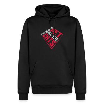 Pet All The Cats - Men’s Premium Organic Hoodie - black - Front - Nico (187cm)