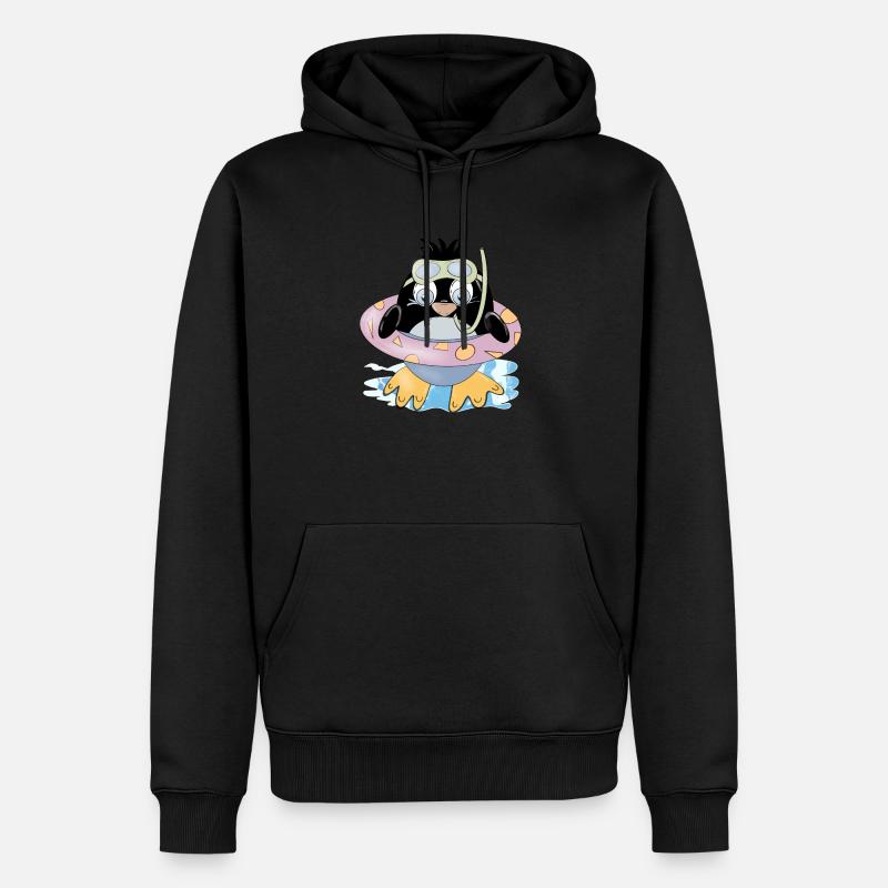 Cet oiseau nage - Sweat à capuche Premium bio Homme - noir