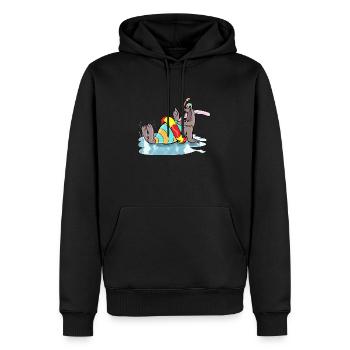 Ce lion de mer est prêt pour une belle baignade - Sweat à capuche Premium bio Homme - noir - Devant - Nico (187cm)