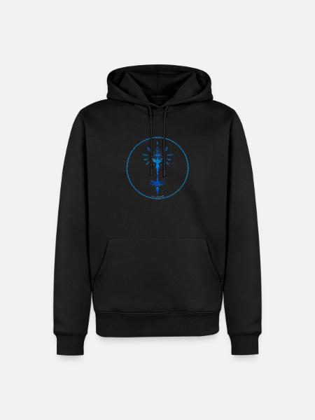 Mystique Collection ~ light blue ~ n°7 - Men’s Premium Organic Hoodie - black