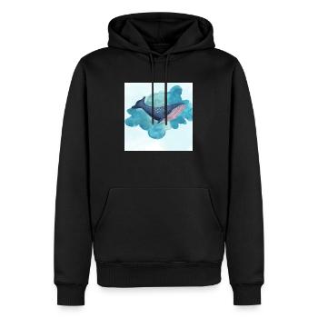Baleine nage - Sweat à capuche Premium bio Homme - noir - Devant - Nico (187cm)