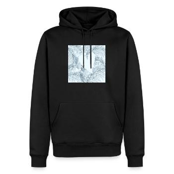 Feuilles cœur - Sweat à capuche Premium bio Homme - noir - Devant - Nico (187cm)