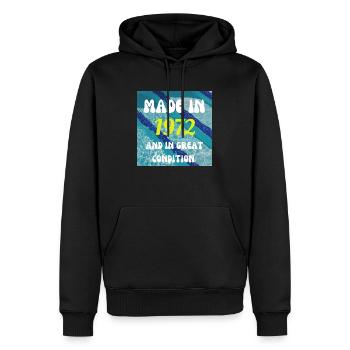 Made In 1972 Funny 50th Birthday Gifts - Men’s Premium Organic Hoodie - black - Front - Nico (187cm)