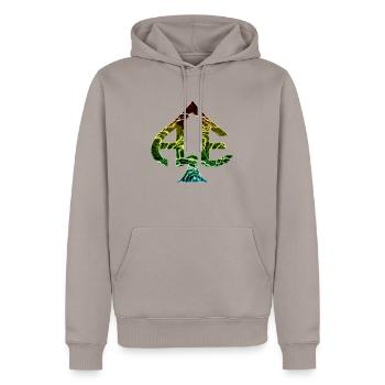 Ace of Spades Casino poker jeux de cartes chance d’argent - Sweat à capuche Premium bio Homme - taupe - Devant - Nico (187cm)