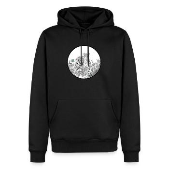 Guépard - Sweat à capuche Premium bio Homme - noir - Devant - Nico (187cm)