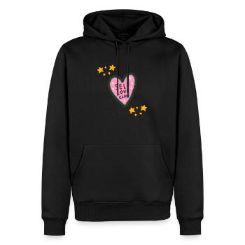 SELBSTLIEBE - Männer Premium Bio Hoodie - Schwarz - Vorne - Nico (187cm)