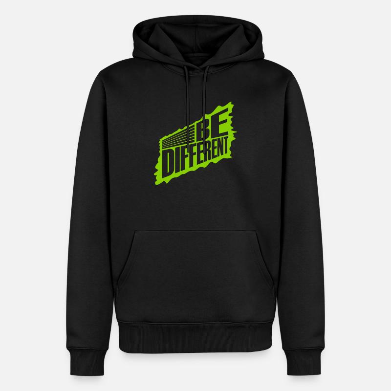 Be different Logo Design - Männer Premium Bio Hoodie - Schwarz