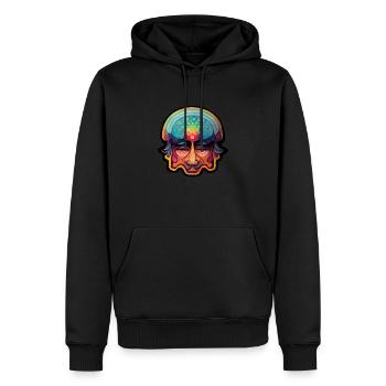 Psychedelic Head - Männer Premium Bio Hoodie - Schwarz - Vorne - Nico (187cm)