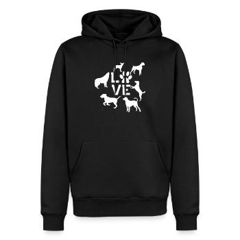 hund liebe - Männer Premium Bio Hoodie - Schwarz - Vorne - Nico (187cm)