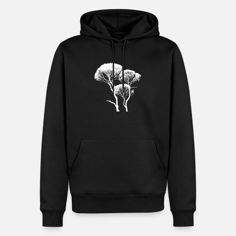 Hoher Baumkronenbaum - Männer Premium Bio Hoodie - Schwarz