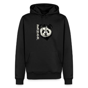 Panda - Männer Premium Bio Hoodie - Schwarz - Vorne - Nico (187cm)