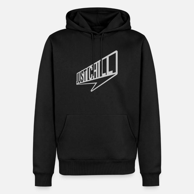 Just Chill Text Logo - Sweat à capuche Premium bio Homme - noir