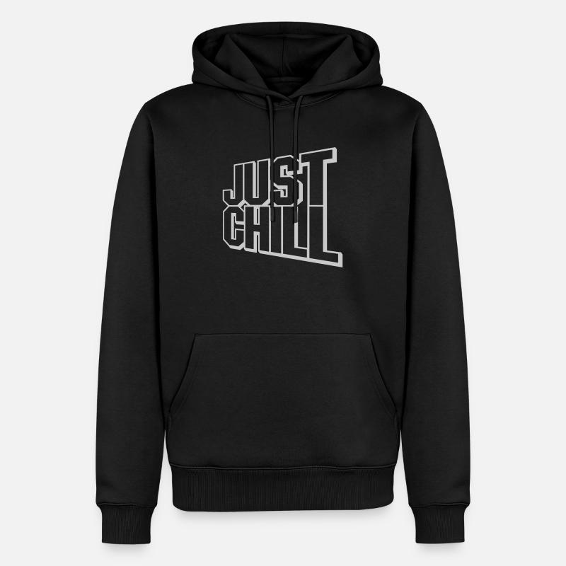 Just Chill Text Logo - Sweat à capuche Premium bio Homme - noir