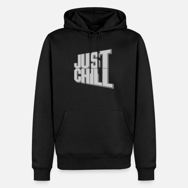 Just Chill Text Logo - Sweat à capuche Premium bio Homme - noir