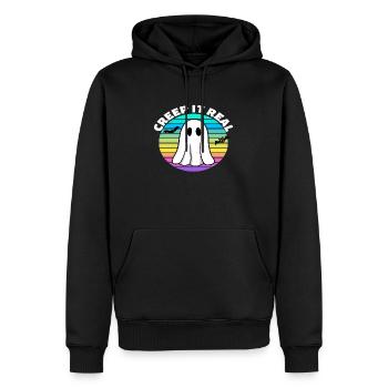 Creep it Real Vintage Retro Halloween - Men’s Premium Organic Hoodie - black - Front - Nico (187cm)
