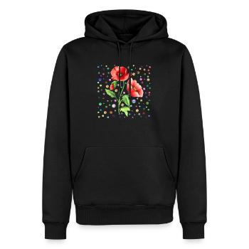 Fleur - Sweat à capuche Premium bio Homme - noir - Devant - Nico (187cm)