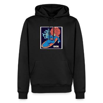 Filles sur planche de surf Art Nouveau - Sweat à capuche Premium bio Homme - noir - Devant - Nico (187cm)